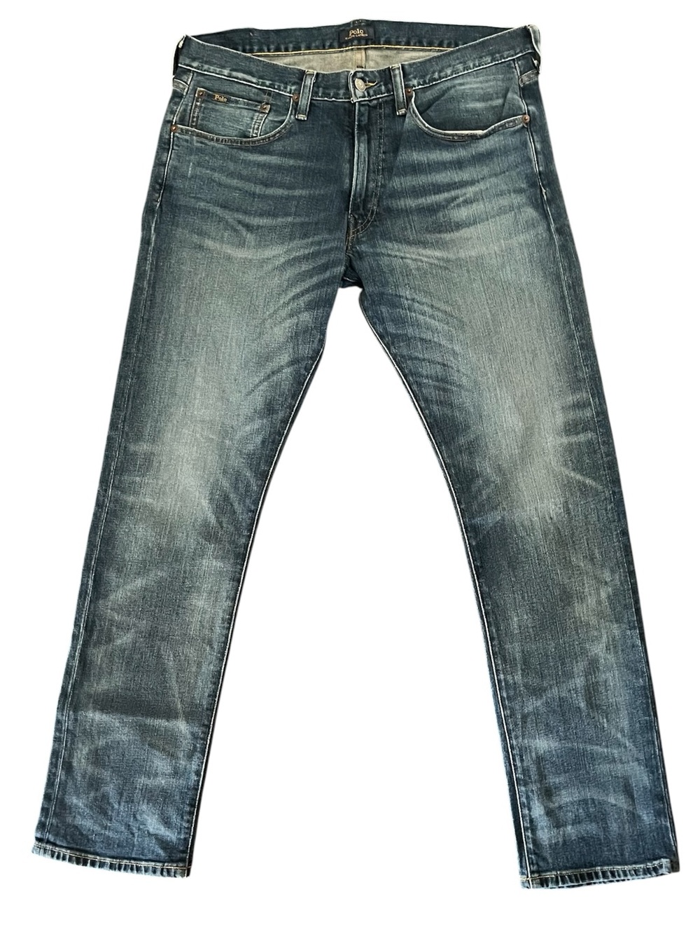 Ralph Lauren Men's Slim Straight Jeans in Faded Blue Size 33x32